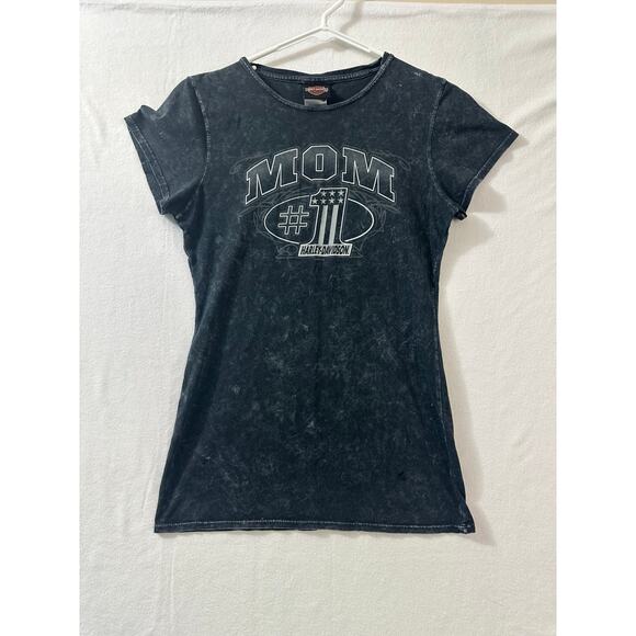 Harley Davidson Gray Tee Shirt S #1 Mom Biker Motorcycle - Picture 1 of 8